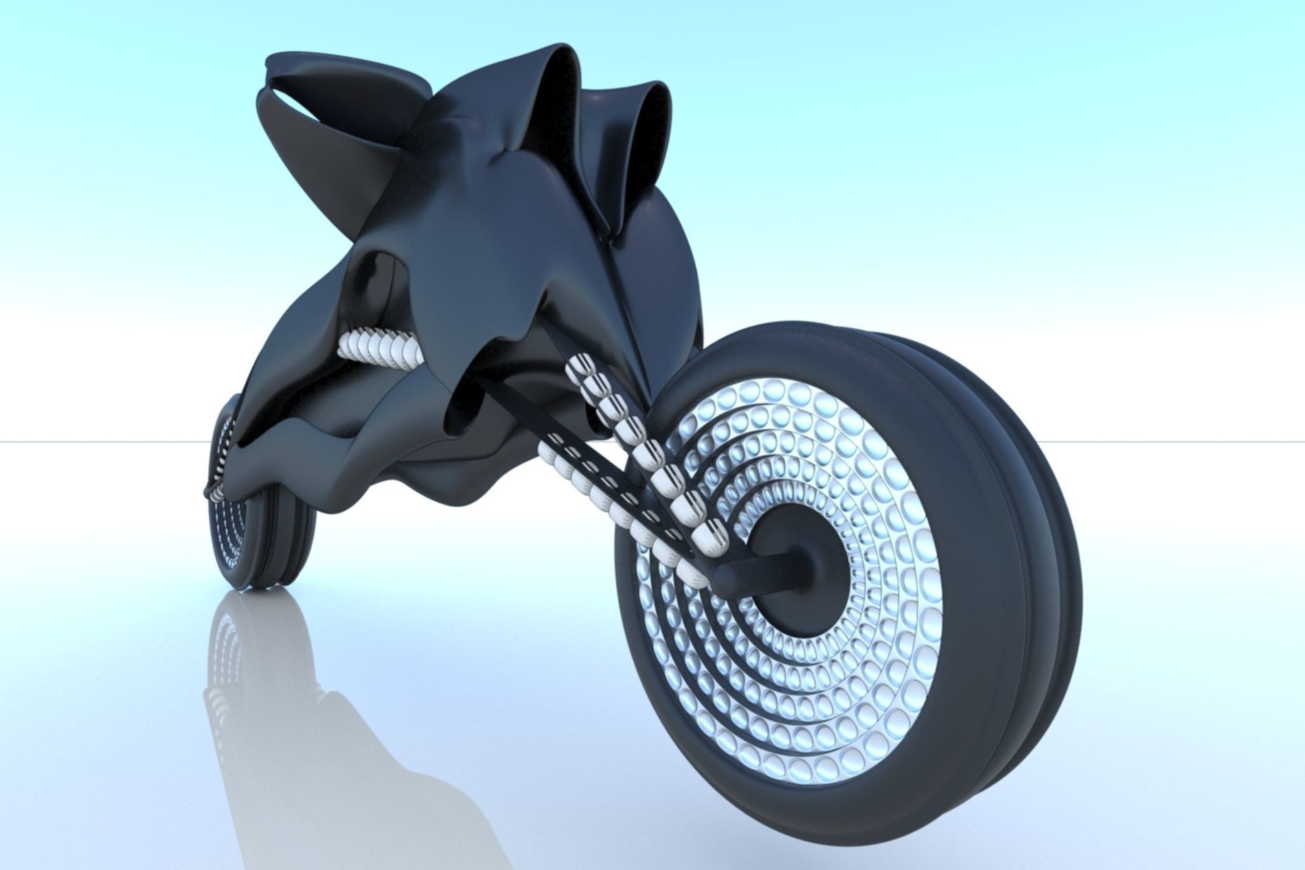 Motorcycle Bike Rocket SciFi Futuristic  3D model_22