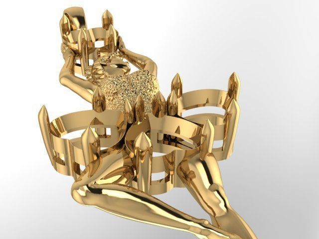 Dancer  pendant  3D print model_3