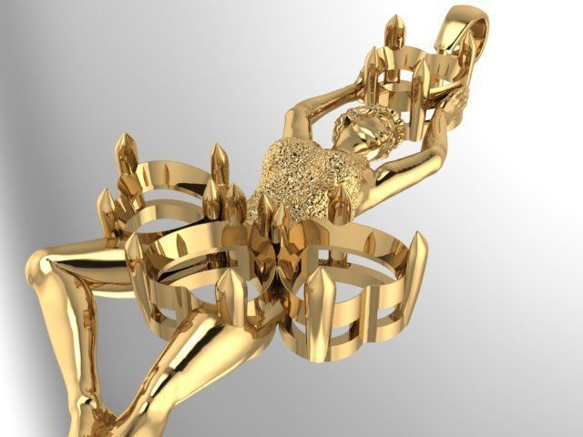 Dancer  pendant  3D print model_4