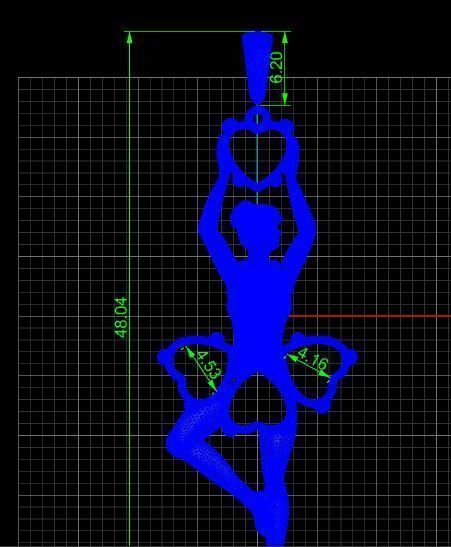 Dancer  pendant  3D print model_7