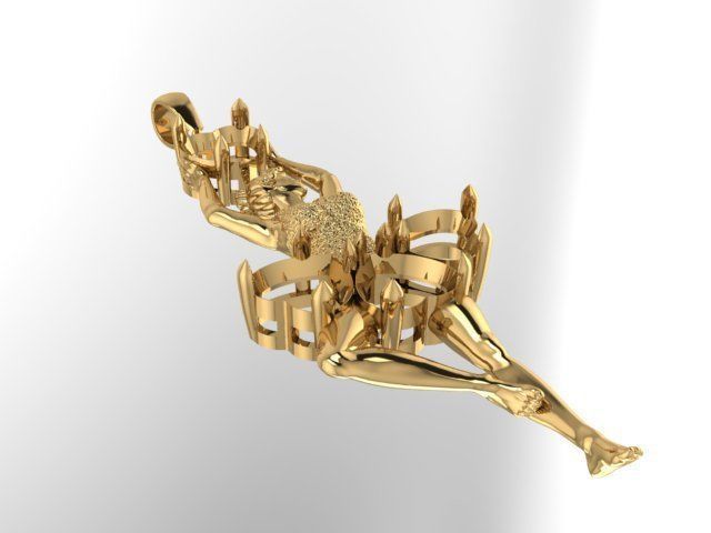 Dancer  pendant  3D print model_5