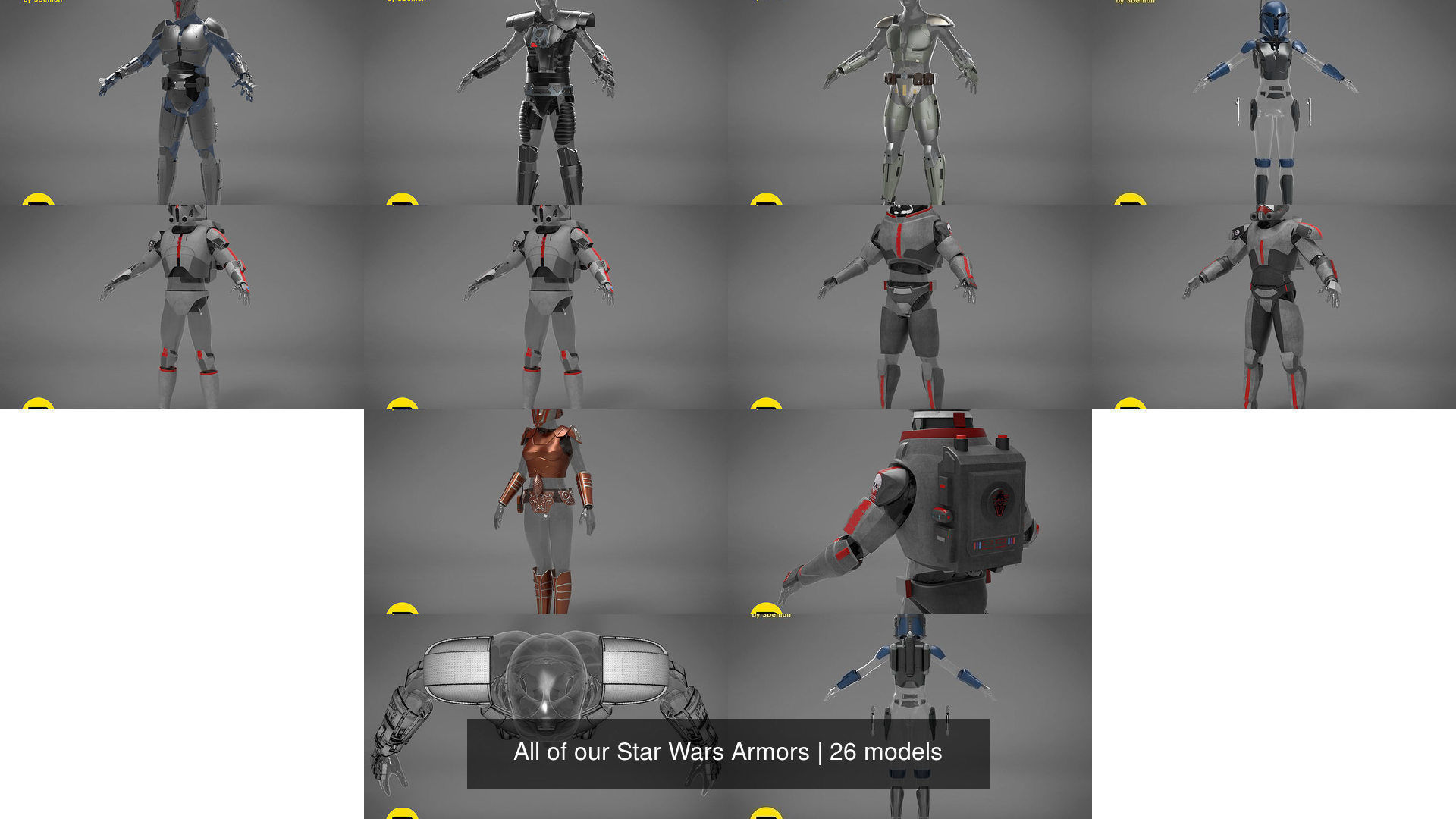 All of our Star Wars Armors 3D Model Collection_7