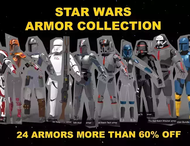 All of our Star Wars Armors 3D Model Collection