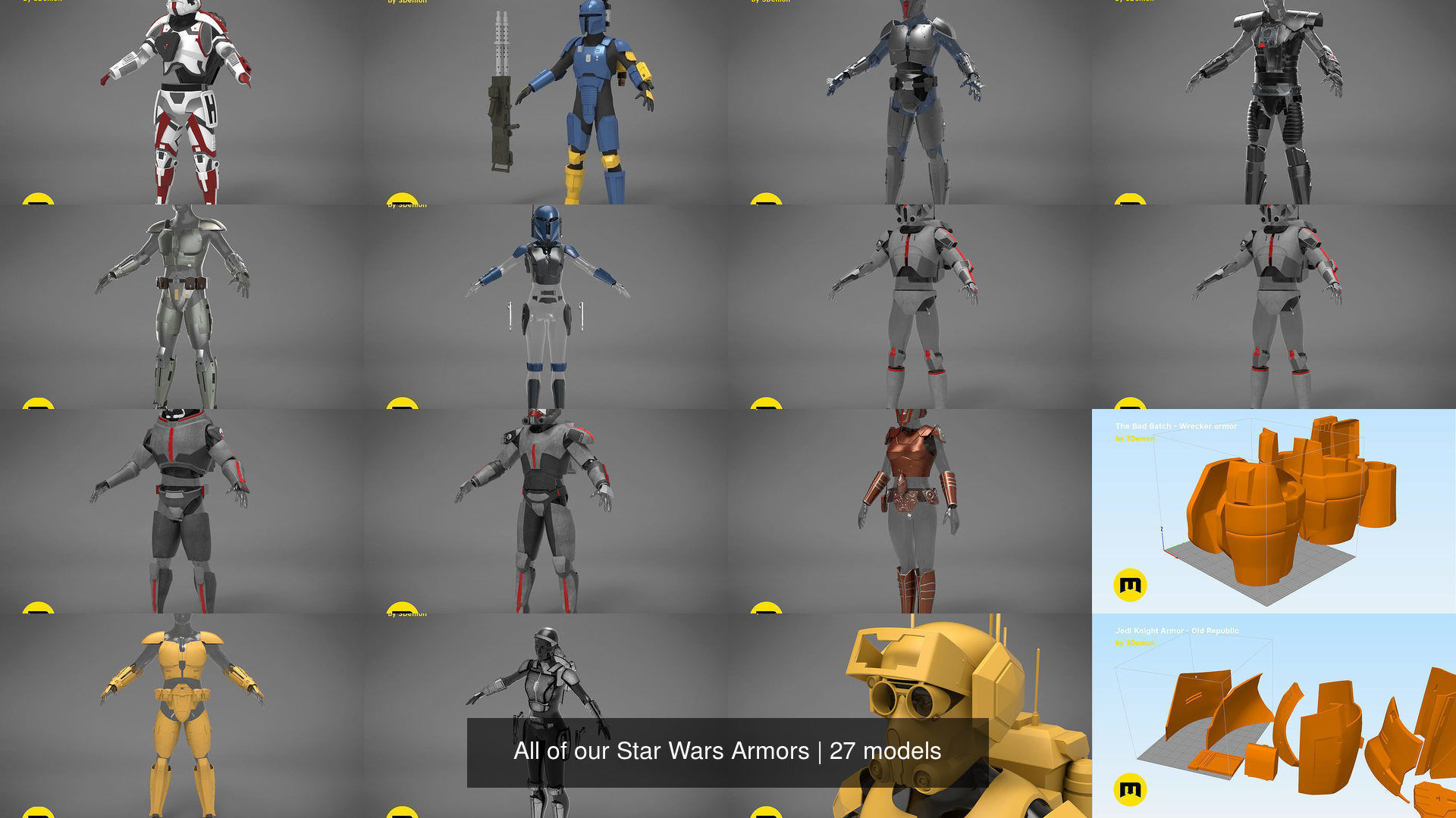 All of our Star Wars Armors 3D Model Collection_8