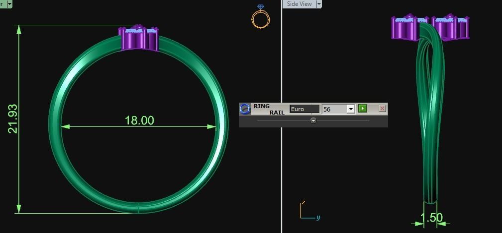 Diamond Jewelry Ring  3D print model_4