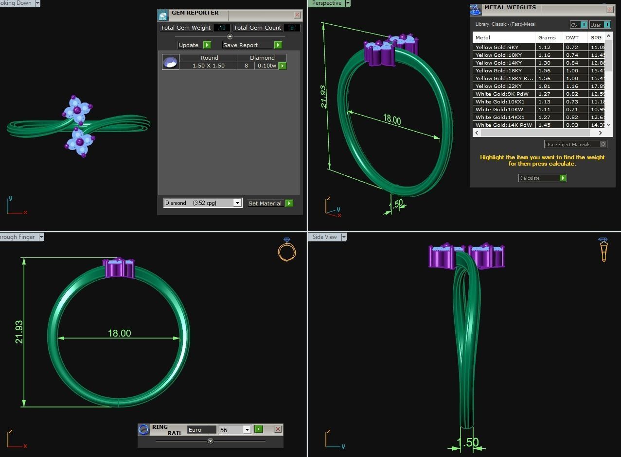 Diamond Jewelry Ring  3D print model_7