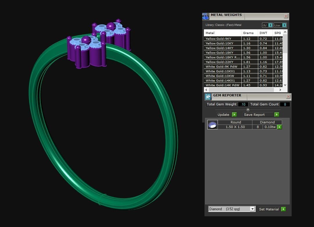 Diamond Jewelry Ring  3D print model_3