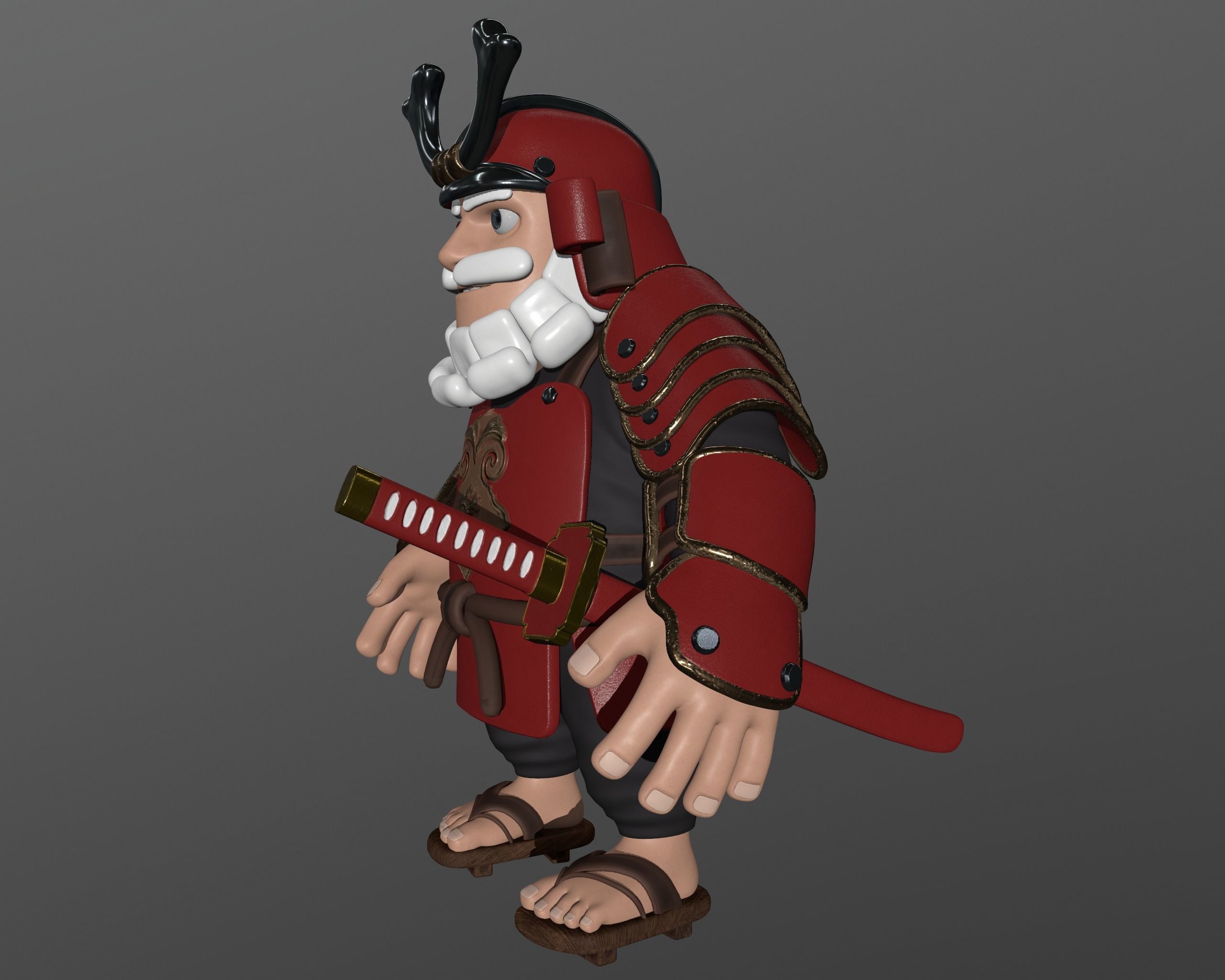 Stylized Digital Actor 3D model-- warrior samurai 3D model 3D model_3