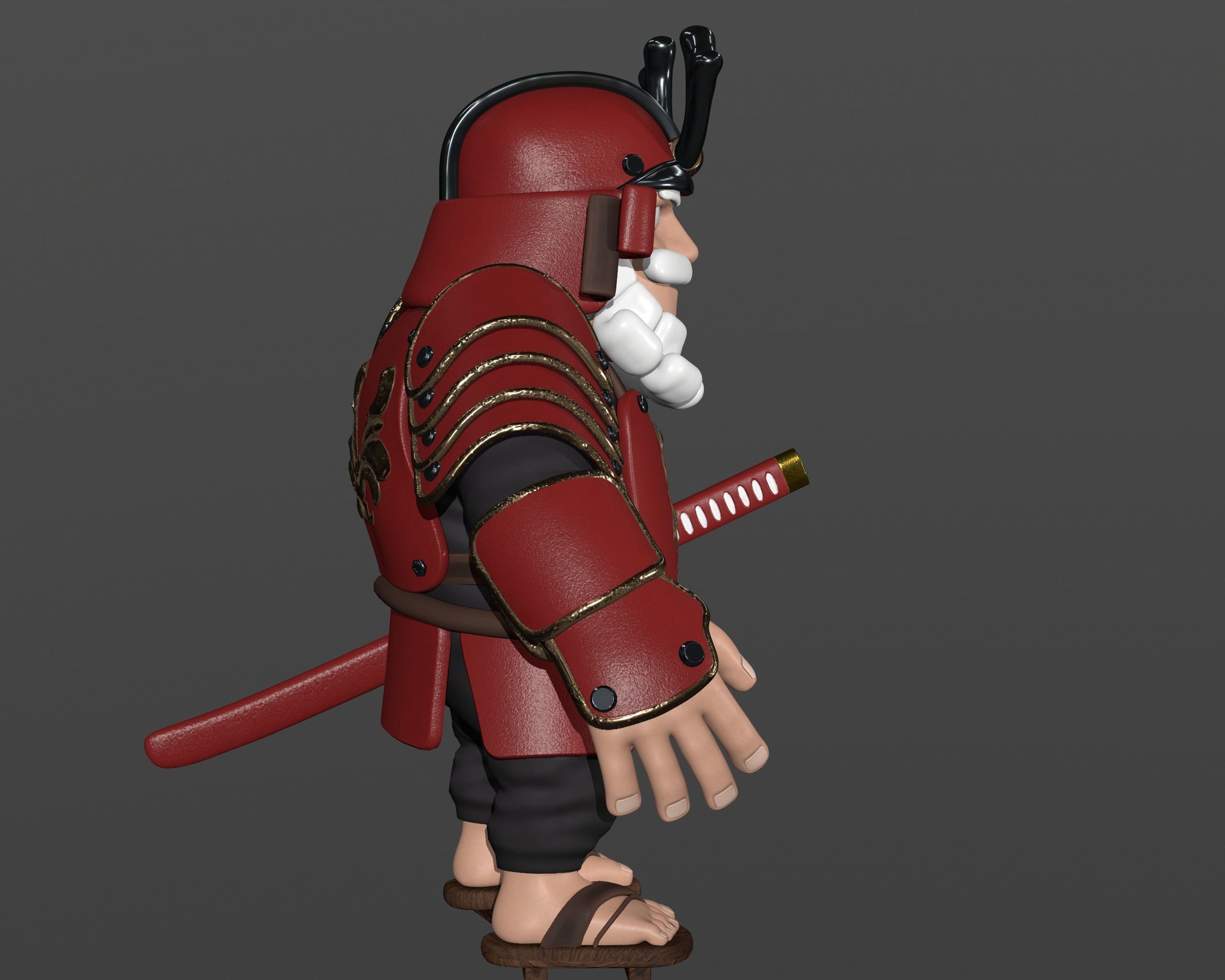 Stylized Digital Actor 3D model-- warrior samurai 3D model 3D model_4