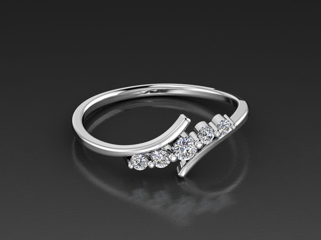 Diamond Jewelry Ring  3D print model_9