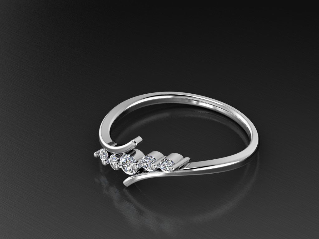 Diamond Jewelry Ring  3D print model_2