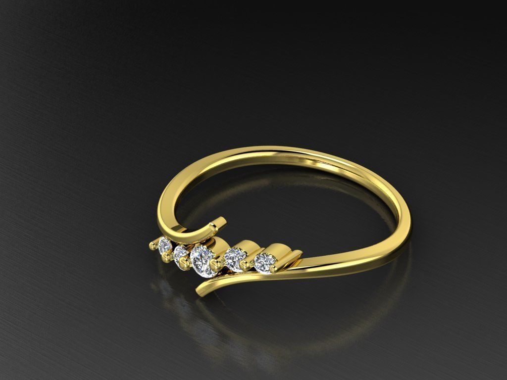 Diamond Jewelry Ring  3D print model_11