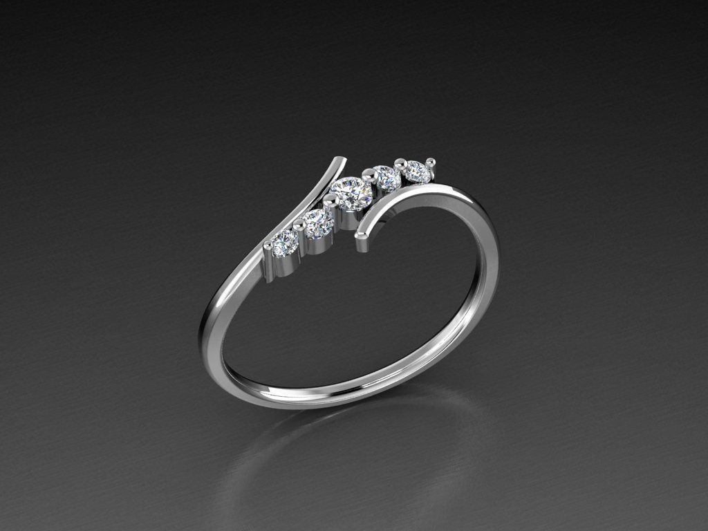 Diamond Jewelry Ring  3D print model_8