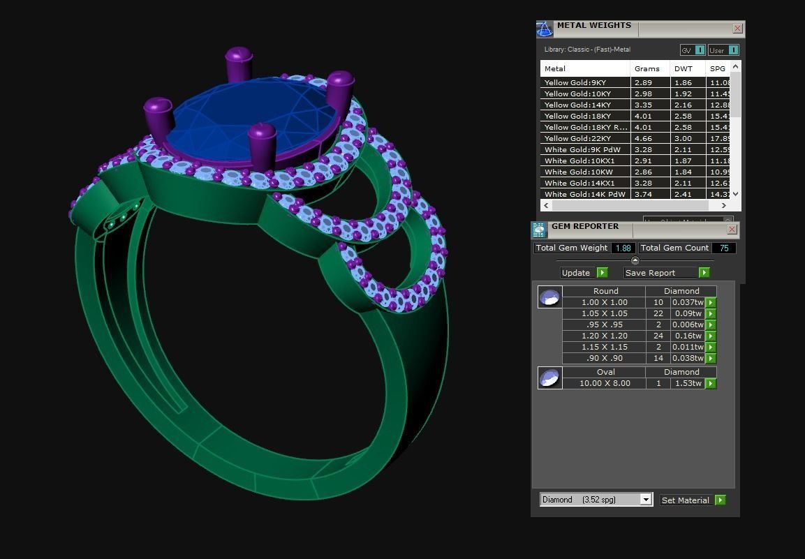 Diamond Jewelry Ring  3D print model_3