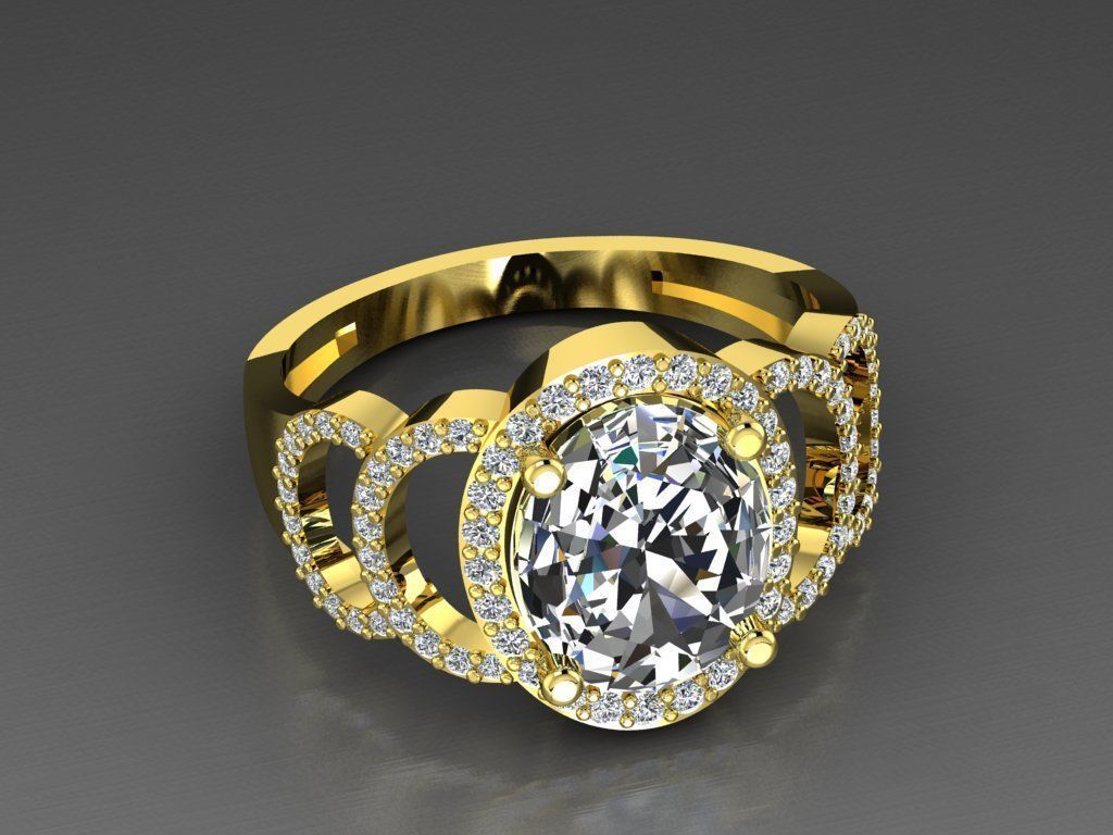 Diamond Jewelry Ring  3D print model_9
