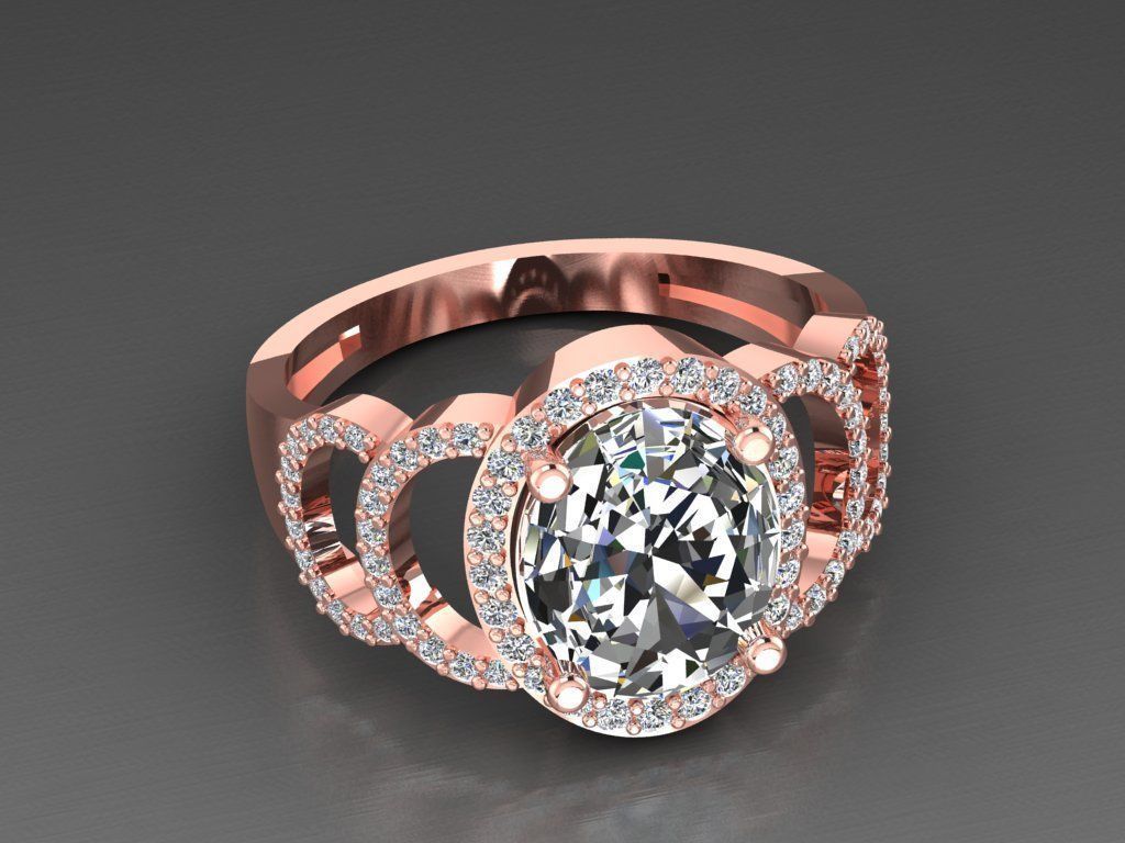 Diamond Jewelry Ring  3D print model_11