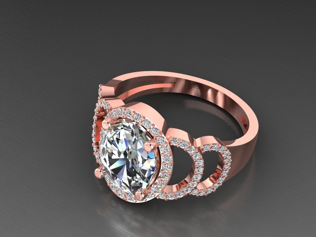 Diamond Jewelry Ring  3D print model_6