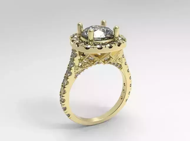 woman solitaire diamond ring 7 parts R00133