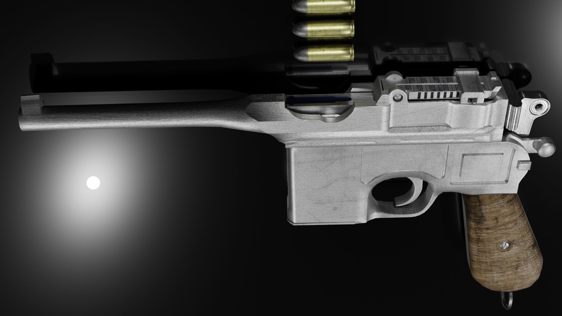 MAUSER C96 BROOMHANDLE PISTOL 3D model_3