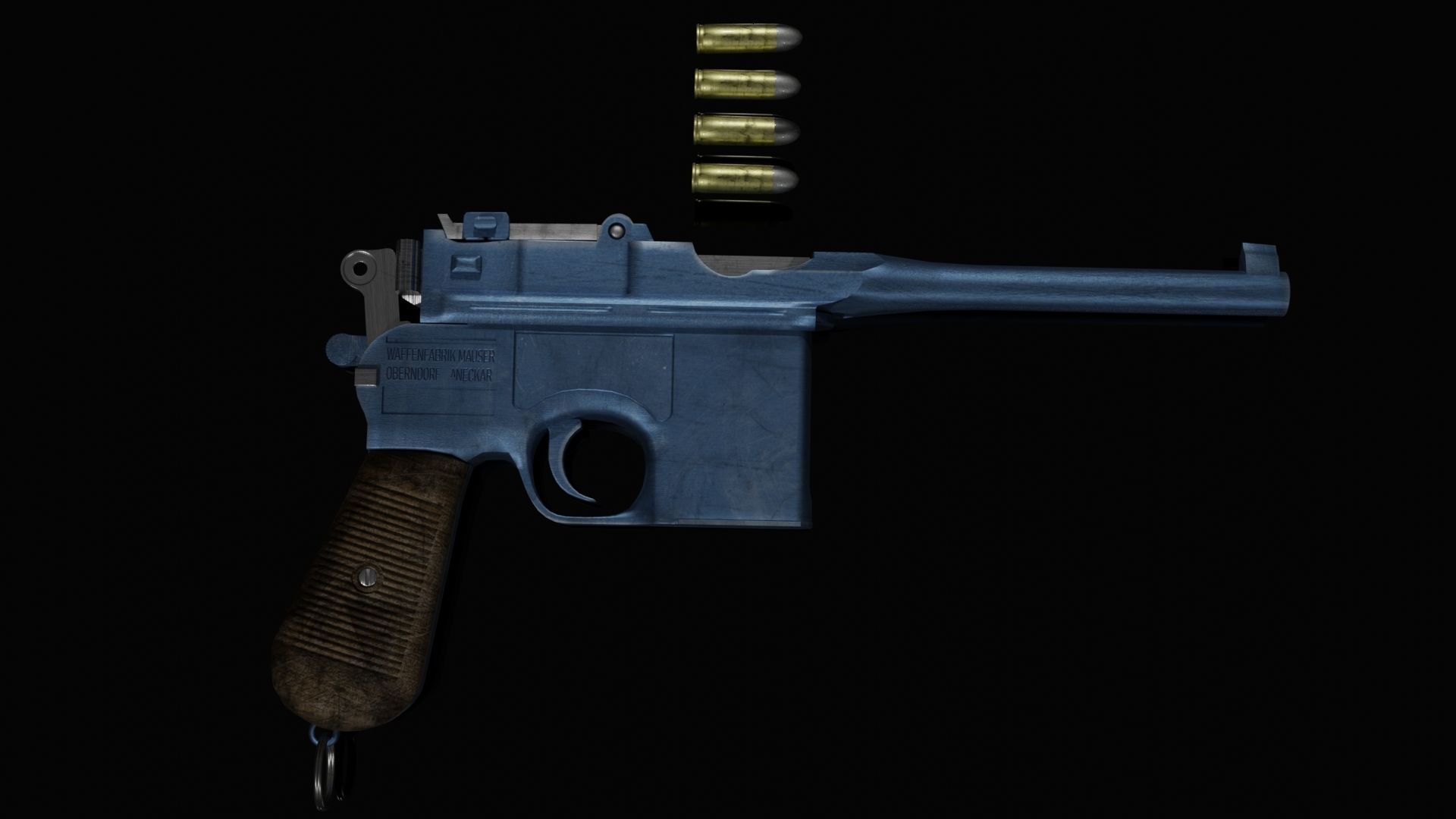 MAUSER C96 BROOMHANDLE PISTOL 3D model_2