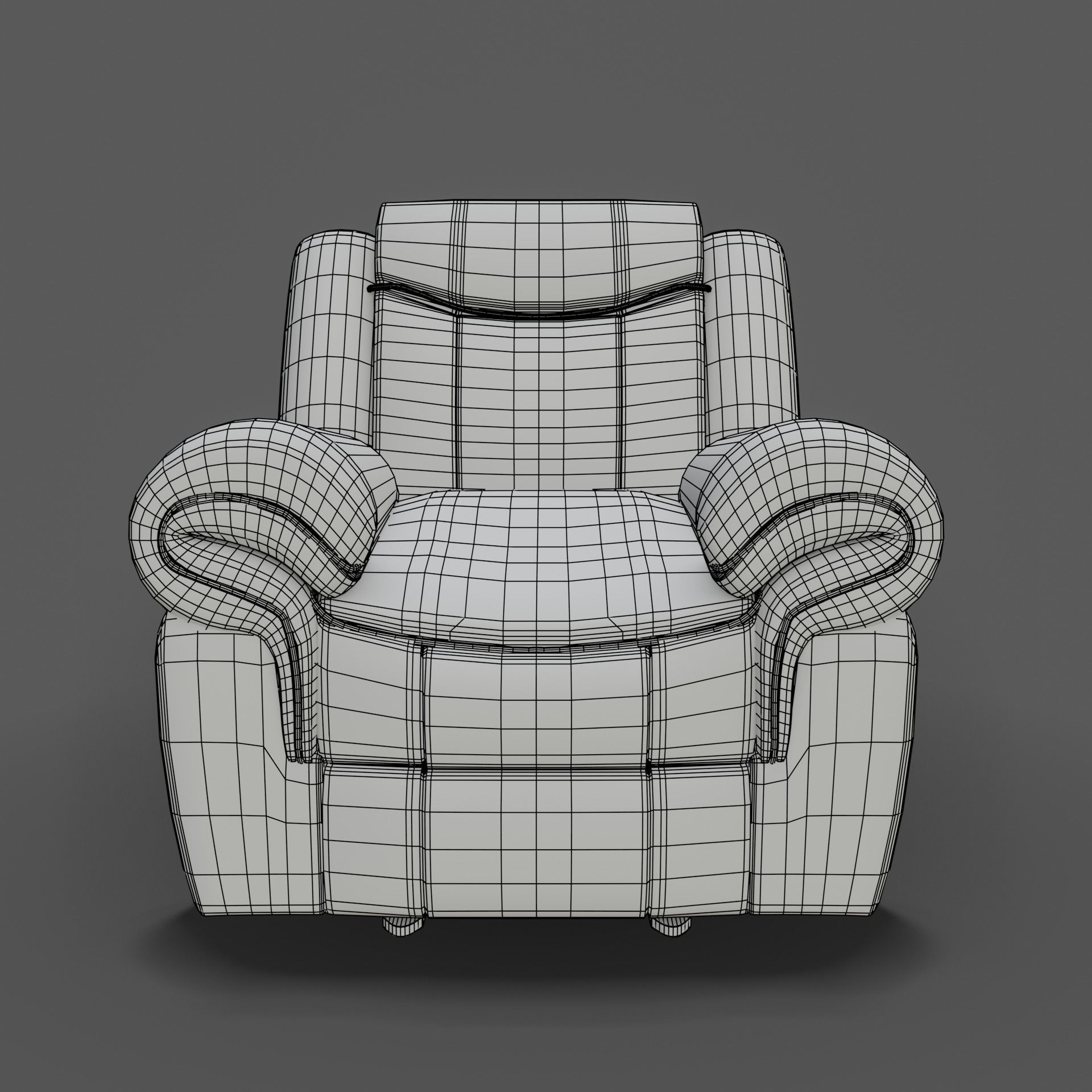 Sofa Chair PC Game Ready Asset Low-poly 3D model_3