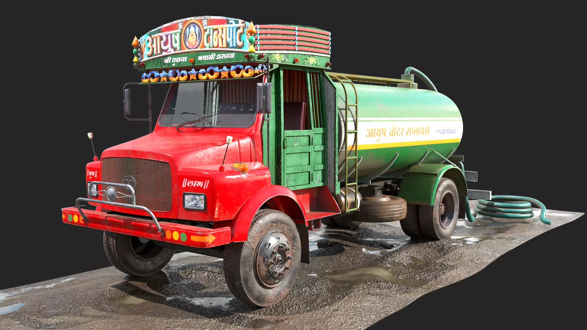 TATA SE 1613 Water Tanker 3D model_0