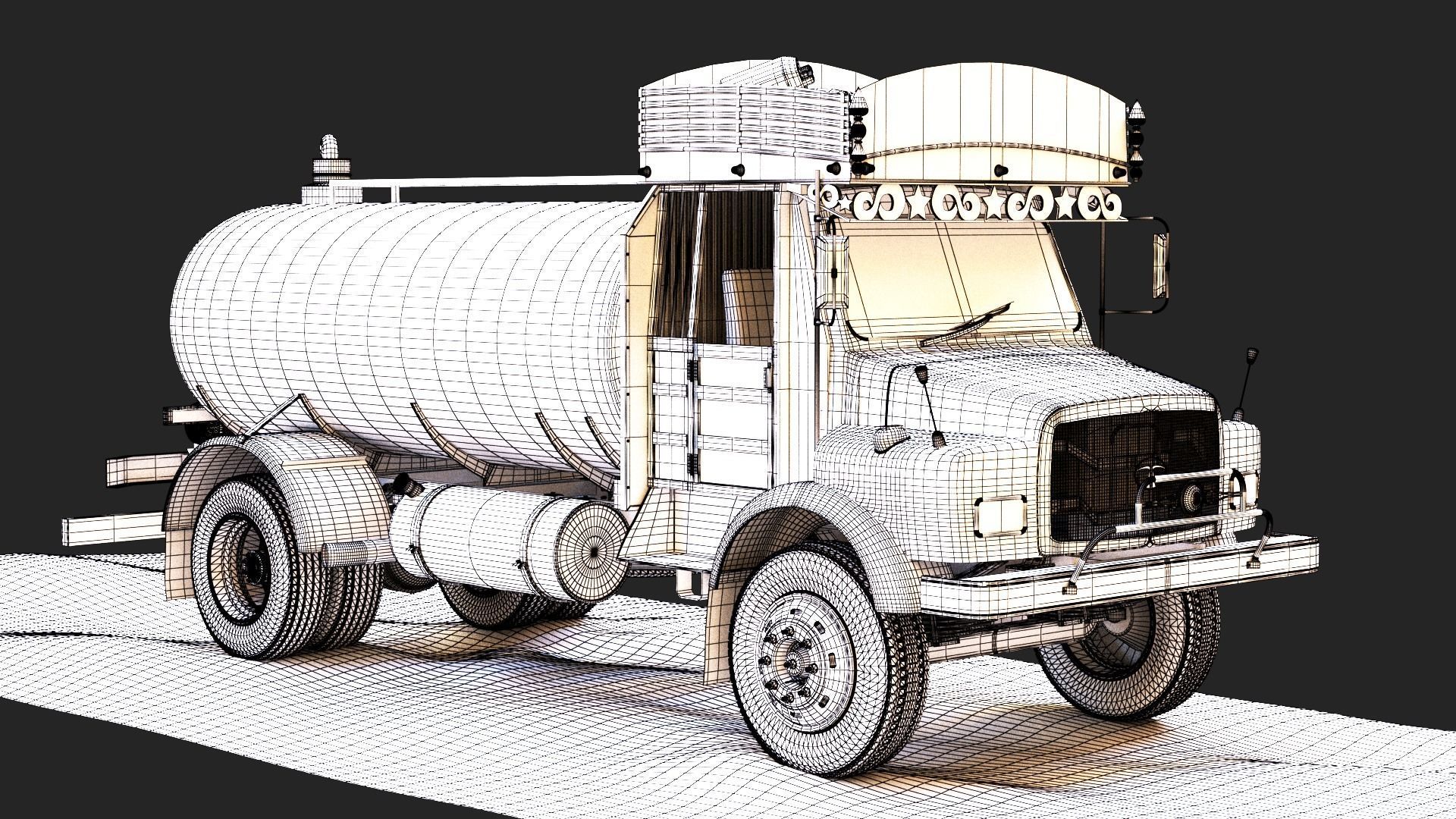 TATA SE 1613 Water Tanker 3D model_12