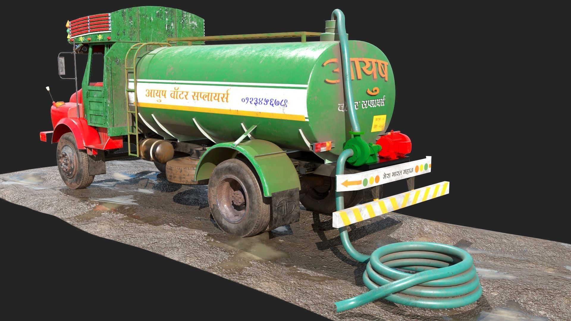 TATA SE 1613 Water Tanker 3D model_2