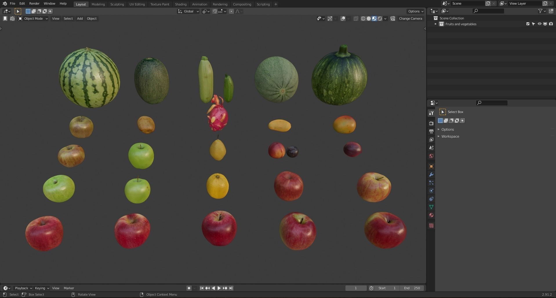 3D Fruit and Vegetable Collection 3D model_9