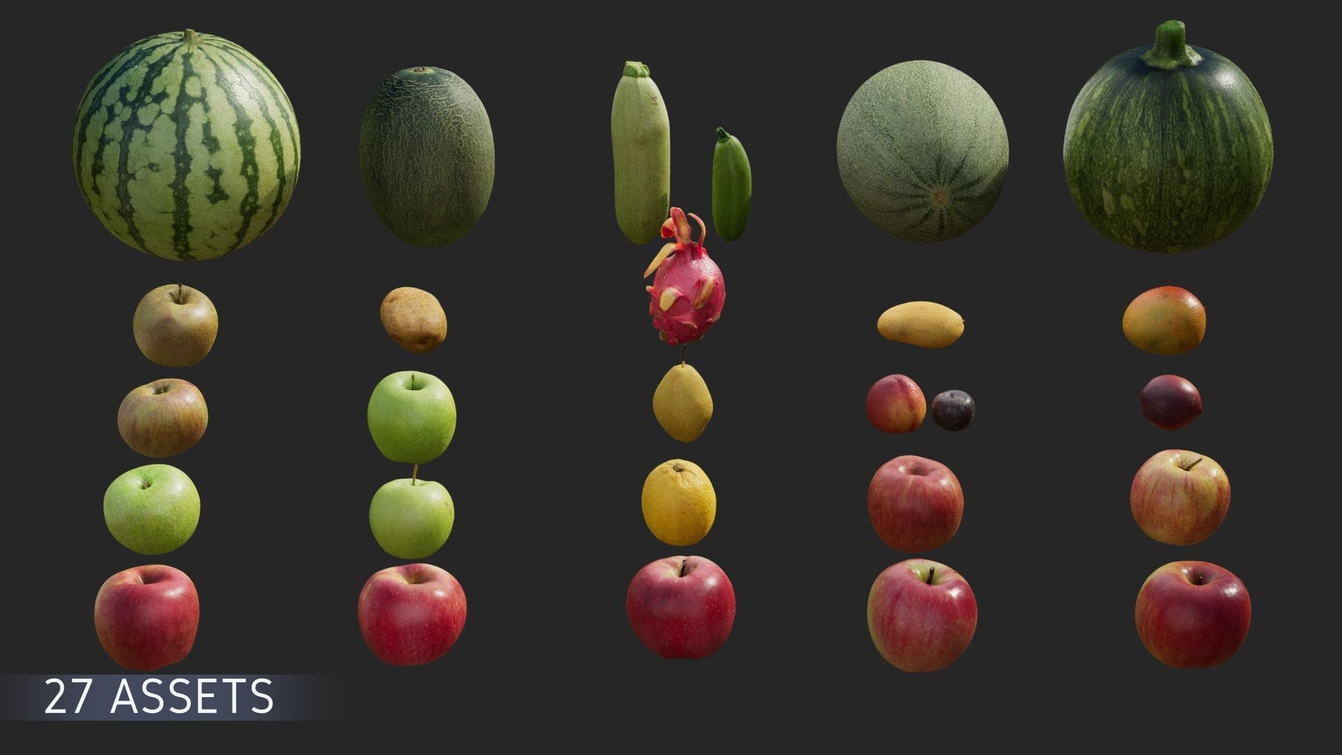 3D Fruit and Vegetable Collection 3D model_3
