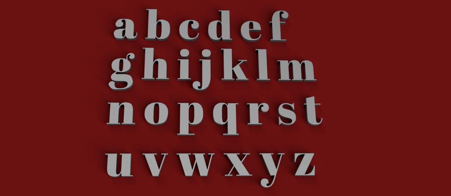 ABRIL uppercase and lowercase 3D Letters STL FILE 3D print model_7