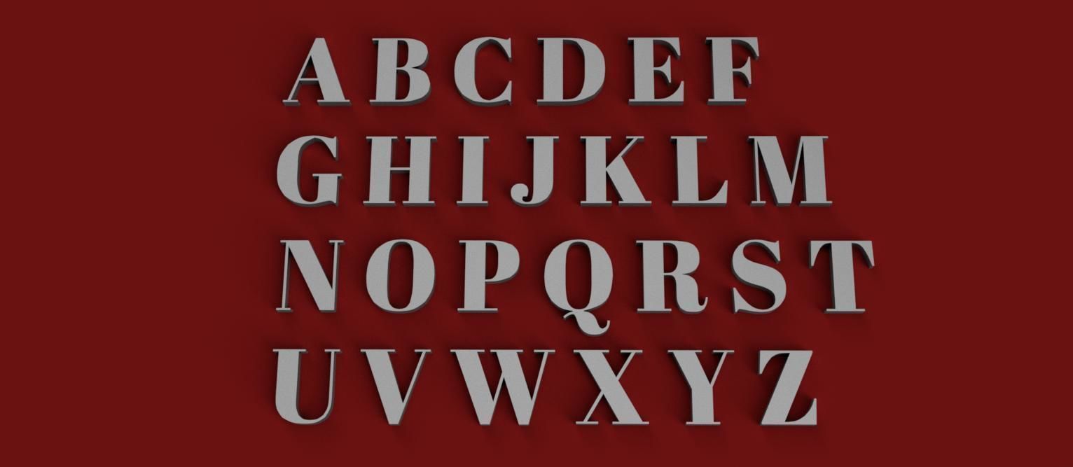 ABRIL uppercase and lowercase 3D Letters STL FILE 3D print model_6
