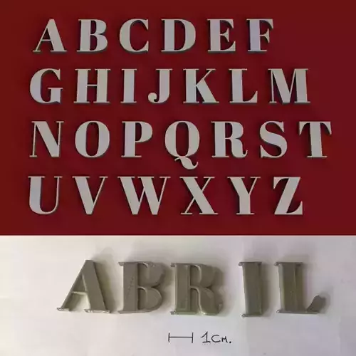 ABRIL uppercase and lowercase 3D Letters STL FILE