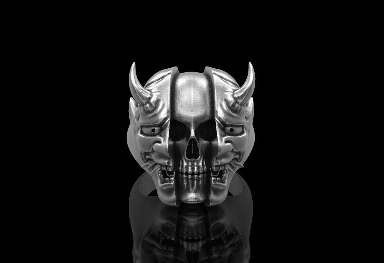 Japanese Oni Demon Ring 3D print model