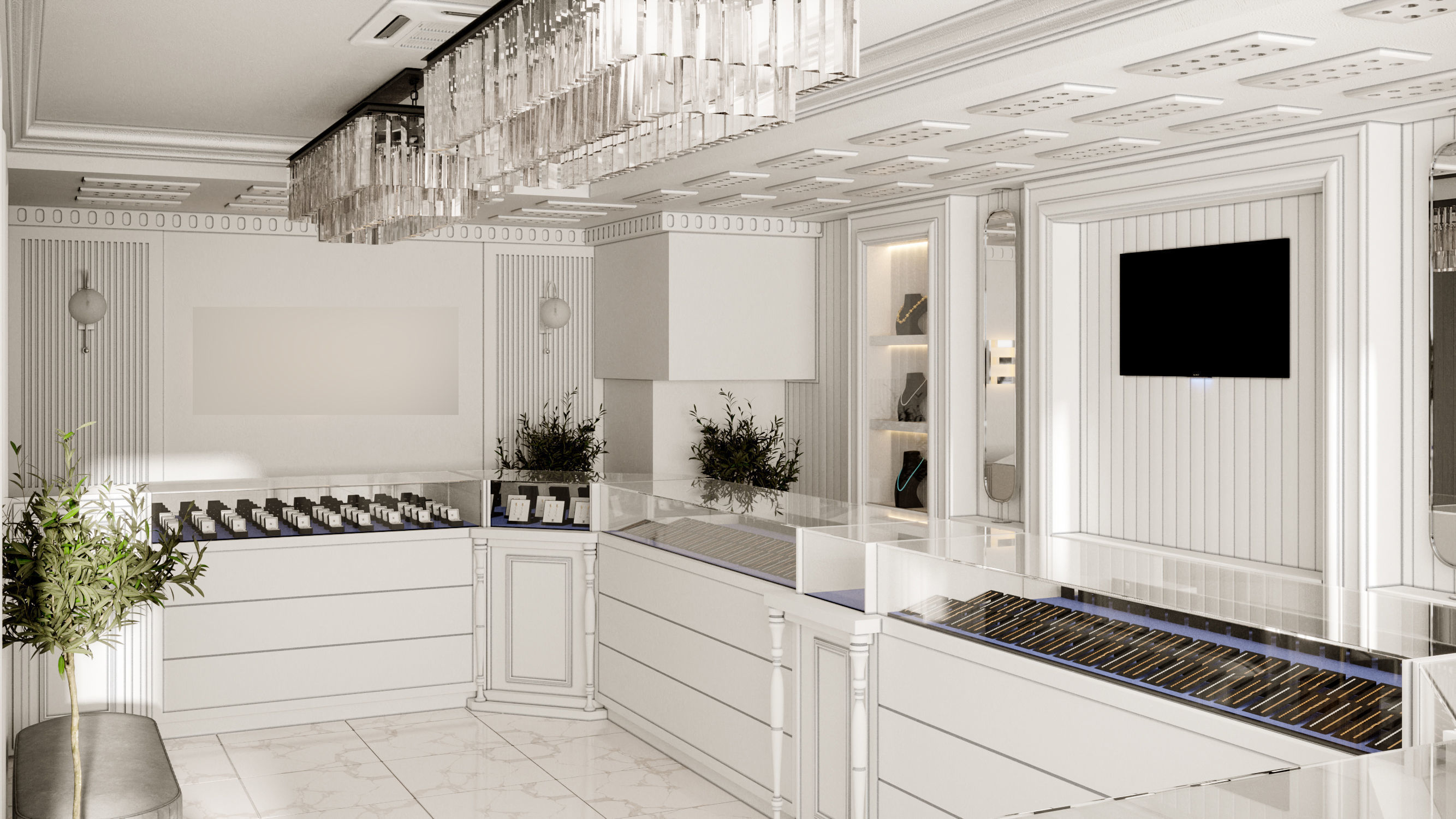 Jewelry Store Design 3D model_2