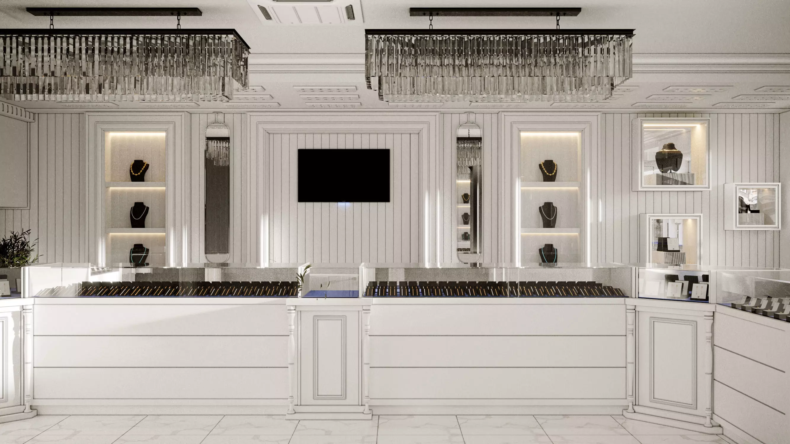 Jewelry Store Design 3D model_0