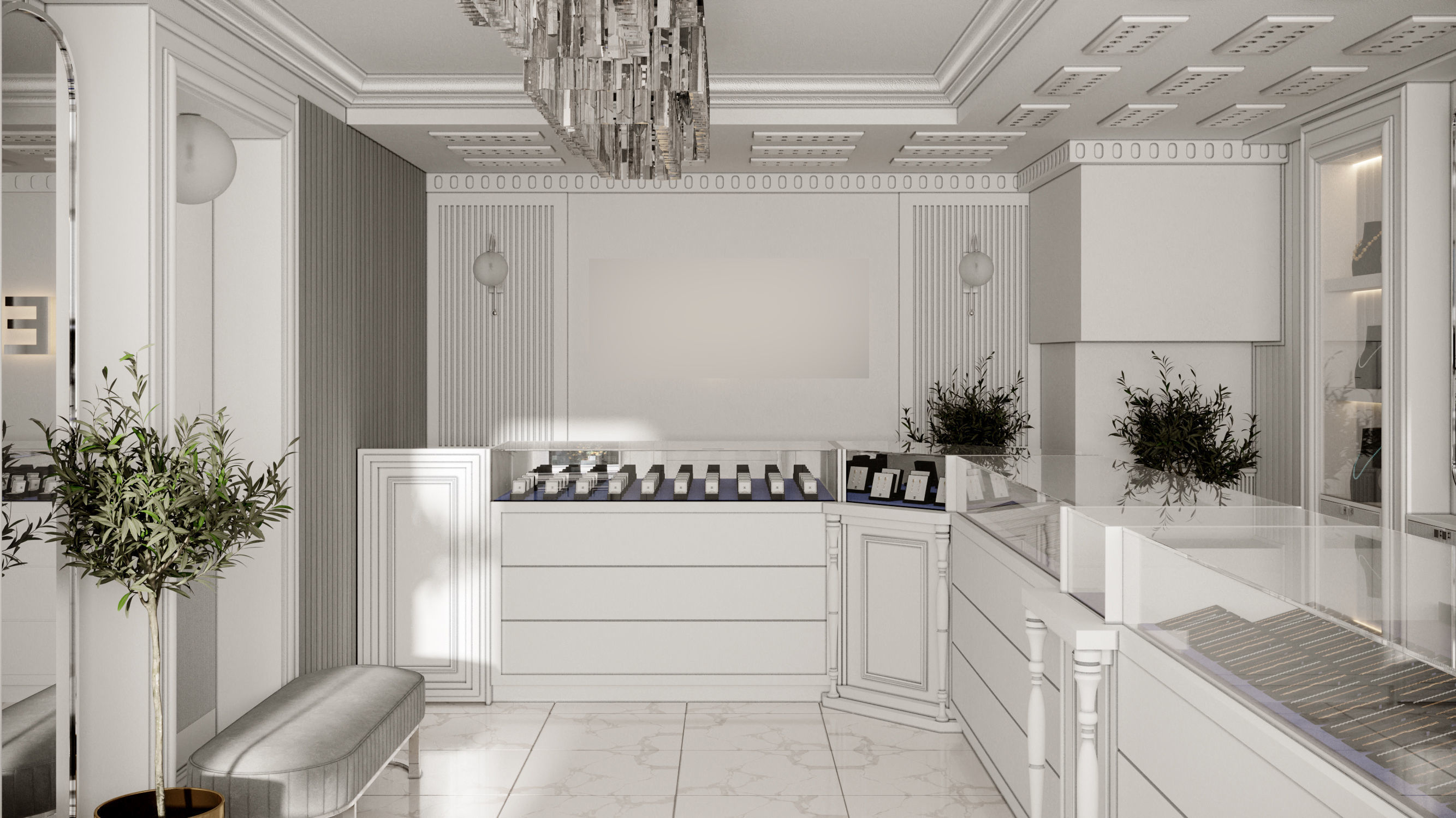 Jewelry Store Design 3D model_1
