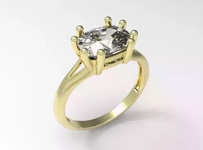 woman solitaire diamond ring 7 parts R00138