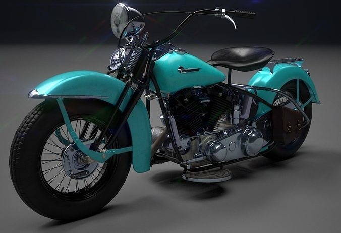 Oldschool Classic Motorcycle  Low-poly 3D model