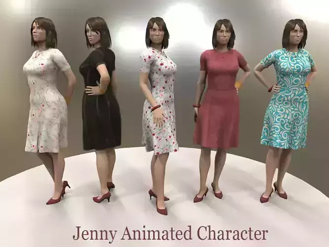 Jenny Animated Character Low-poly 3D model