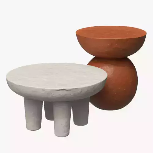 Hand painted side tables 340 - 520 mm