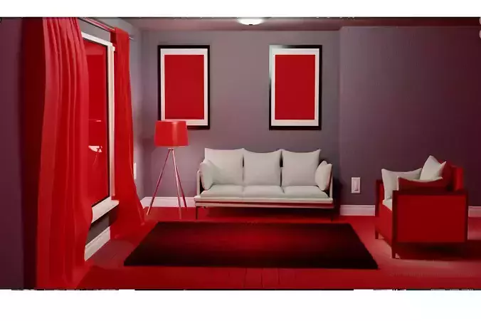 hall with sofa and lamp 