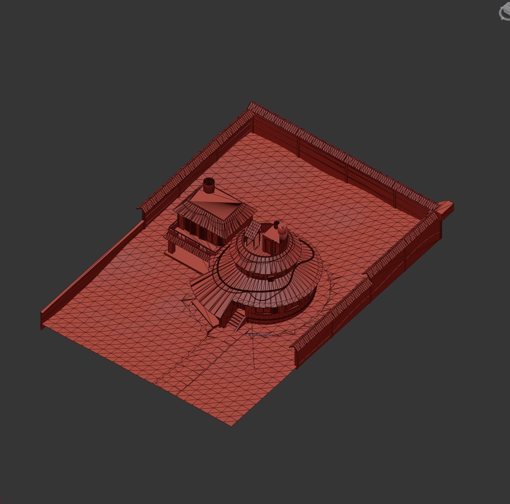 Uzumaki house - 3DS MAX and CORONA Low-poly 3D model_2