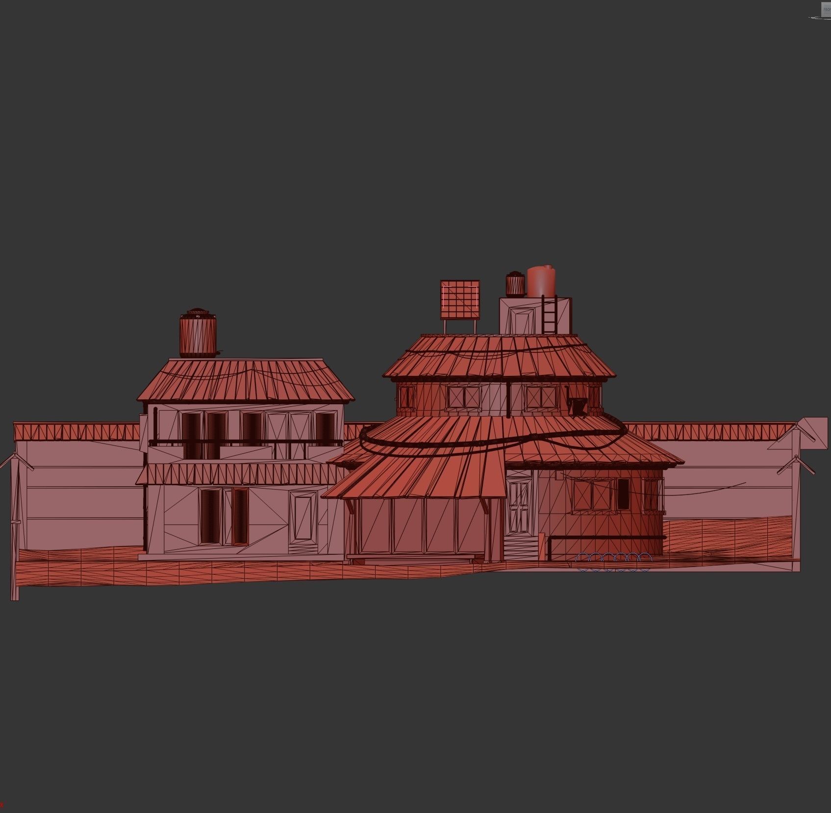 Uzumaki house - 3DS MAX and CORONA Low-poly 3D model_3