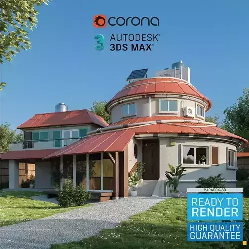 Uzumaki house - 3DS MAX and CORONA Low-poly 3D model