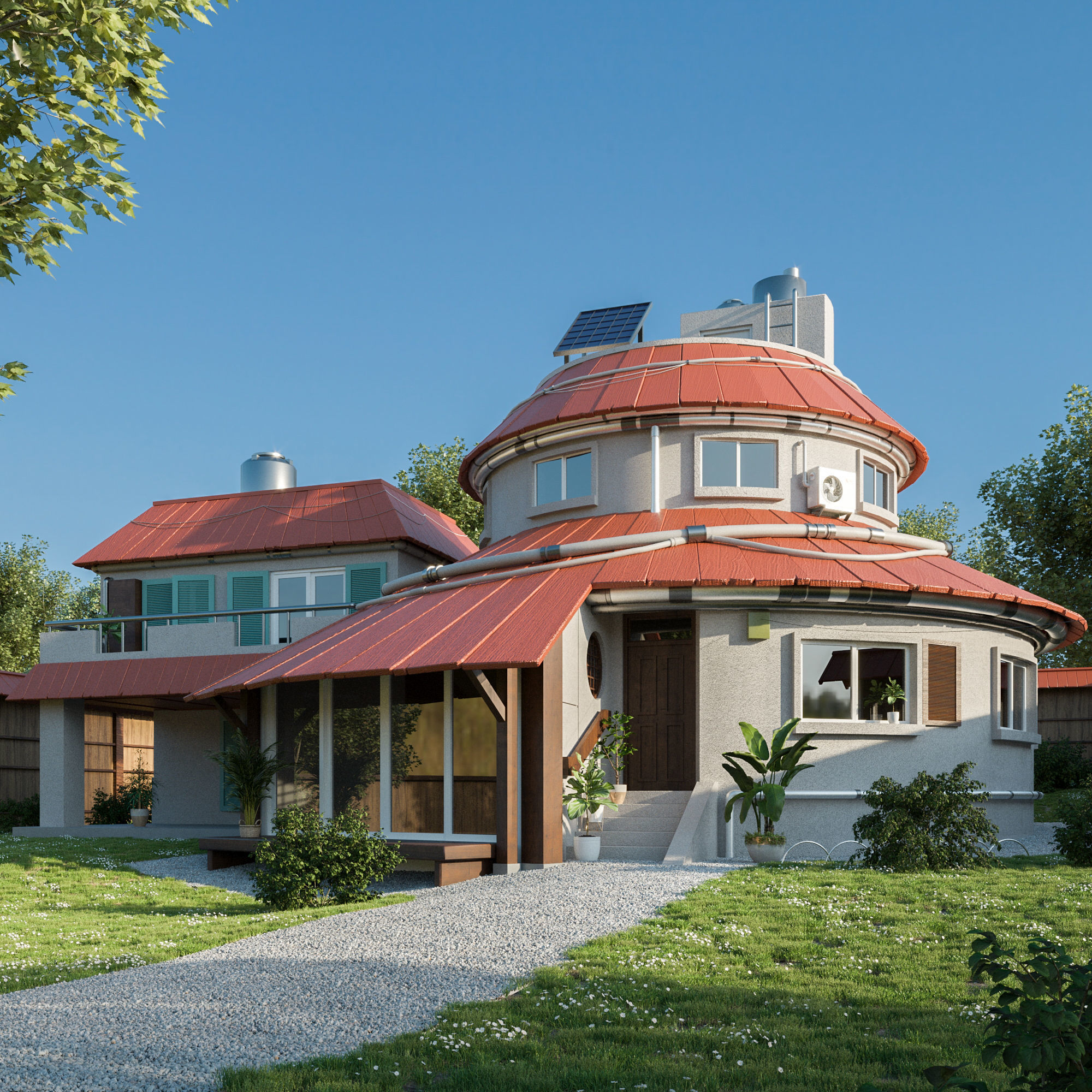 Uzumaki house - 3DS MAX and CORONA Low-poly 3D model_1