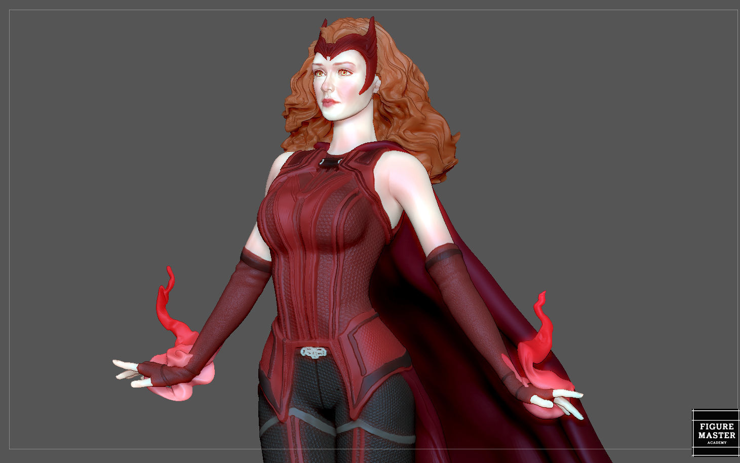 WANDA SCARLET WITCH FROM MARVEL MCU DRAMA WANDA VISION CHARACTER 3D print model_15