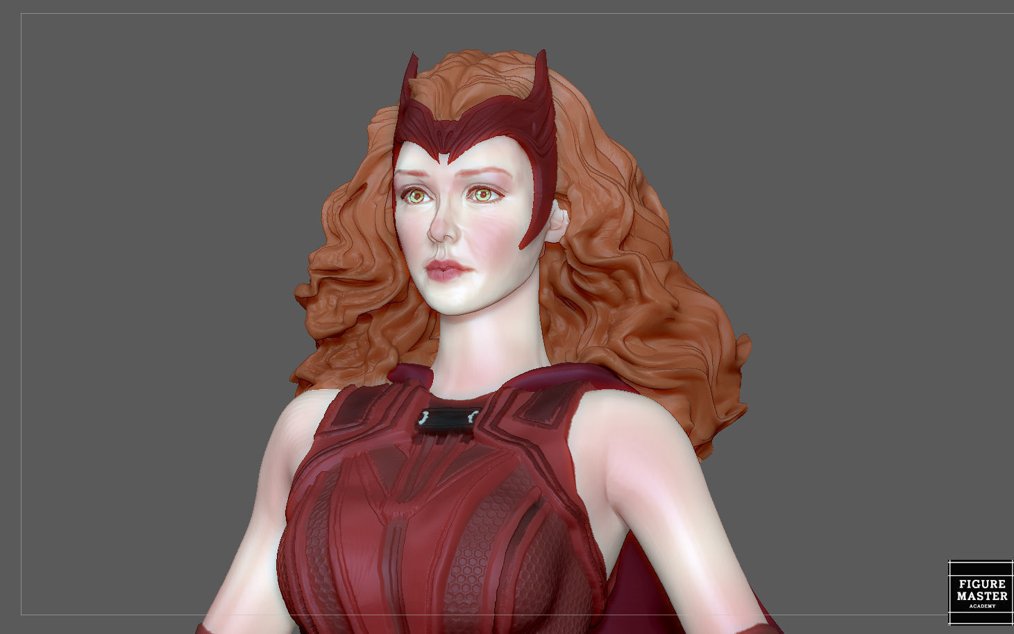 WANDA SCARLET WITCH FROM MARVEL MCU DRAMA WANDA VISION CHARACTER 3D print model_7