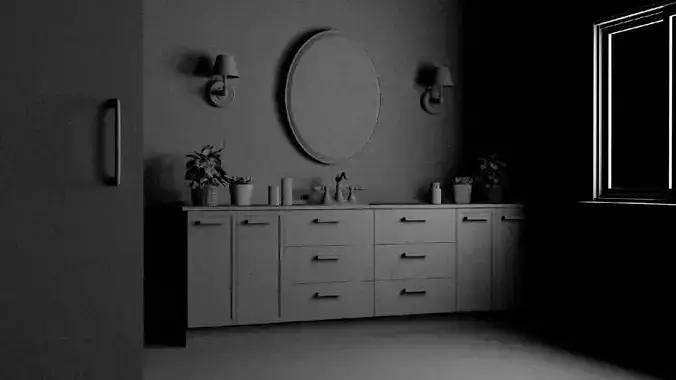 Bathroom vanity Low-poly 3D model