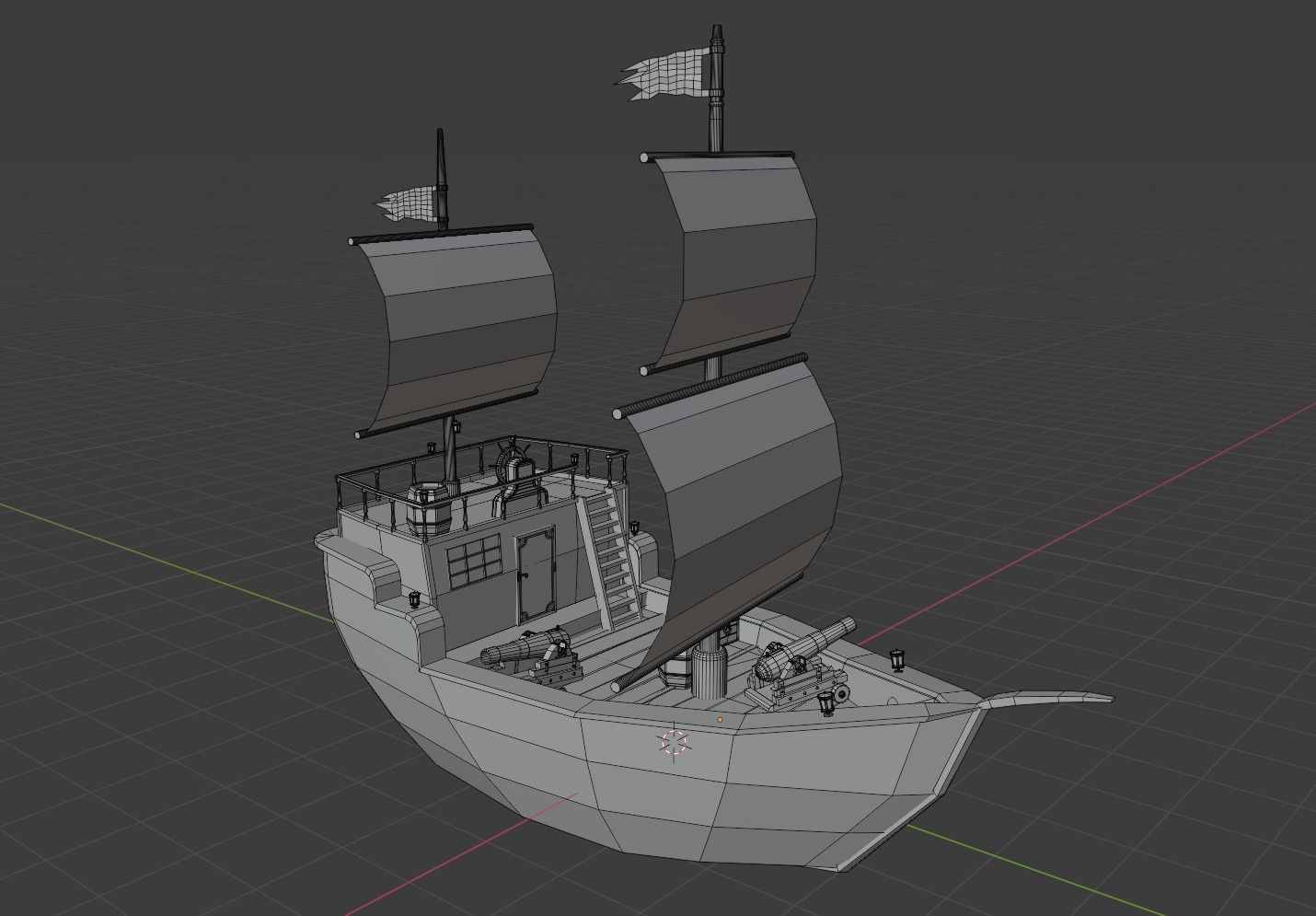 Pirate ship  Low-poly 3D model_13